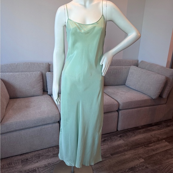 J.Crew Mint Green Cupro Viscose Slip Dress Size 4 Sage Midi Minimalist